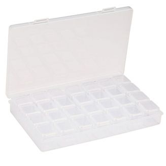 Merkloos - Diamond Painting Opbergbox Met 28 Bakjes - Diamond Painting Opbergdoos - Sorteerdoos - 28 Vaks - Transparant