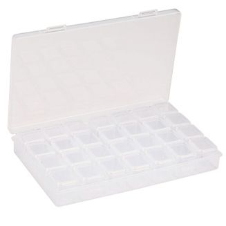 Diamond Painting Opbergbox Met 28 Bakjes - Diamond Painting Opbergdoos - Sorteerdoos - 28 Vaks - Transparant - 10 Stuks