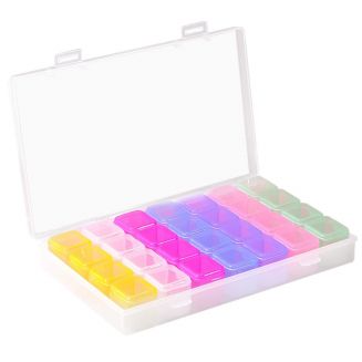 Fako Bijoux® - Diamond Painting Opbergbox Met 28 Bakjes - Diamond Painting Opbergdoos - Sorteerdoos - 28 Vaks - Gekleurd
