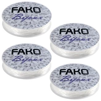 Fako Bijoux® - 4 Rollen Elastisch Nylon Draad - Sieraden Maken - 0.7mm - 4x12 Meter - Transparant - 4 Stuks