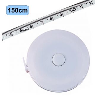 Fako Bijoux® - Rolmaat - Meetlint Lichaam - Meetband - Klussen Meetlint - Lintmeter - Hobby Meetlint - Uittrekbaar - 150cm - Wit