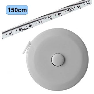 Fako Bijoux® - Rolmaat - Meetlint Lichaam - Meetband - Klussen Meetlint - Lintmeter - Hobby Meetlint - Uittrekbaar - 150cm - Grijs