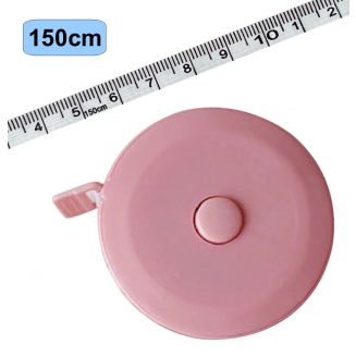 Fako Bijoux® - Rolmaat - Meetlint Lichaam - Meetband - Klussen Meetlint - Lintmeter - Hobby Meetlint - Uittrekbaar - 150cm - Roze