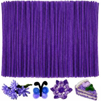 Fako Bijoux - 100 Donkerpaarse Pijpenragers - Set van 100 Stuks Chenille Draden - Donkerpaars - 30 cm Lang - Knutselen - DIY - Hobby - Chenille Draad – Flexibele Pijpenragers - Kinderen en Volwassenen - 100 Stuks