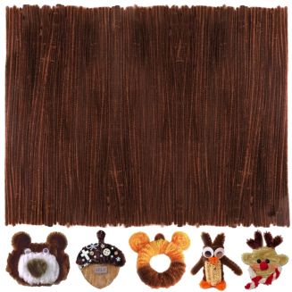 Fako Bijoux - 100 Bruine Pijpenragers - Set van 100 Stuks Chenille Draden - Bruin - 30 cm Lang - Knutselen - DIY - Hobby - Chenille Draad – Flexibele Pijpenragers - Kinderen en Volwassenen - 100 Stuks
