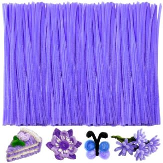 Fako Bijoux - 100 Paarse Pijpenragers - Set van 100 Stuks Chenille Draden - Paars - 30 cm Lang - Knutselen - DIY - Hobby - Chenille Draad – Flexibele Pijpenragers - Kinderen en Volwassenen - 100 Stuks