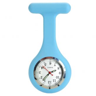 Fako® - Verpleegstershorloge - Siliconen RVS Lumi - Lichtblauw