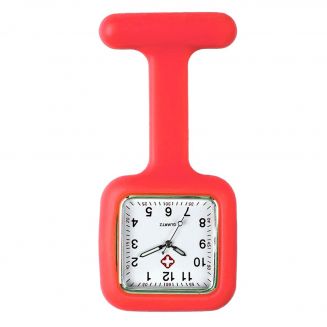 Fako® - Verpleegstershorloge - Siliconen Vierkant - Rood