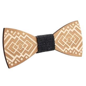 Fako Fashion® - Vlinderstrik - Vlinderdas - Hout - 11.5cm - Ruiten