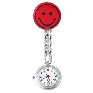 Fako® - Verpleegstershorloge - Smiley - Rood