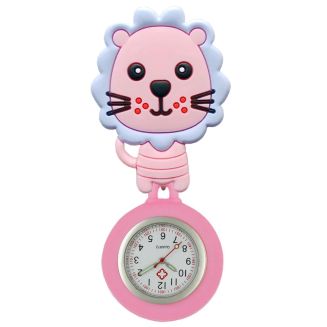 Fako® - Verpleegstershorloge - 3D Roller - Leeuw Roze