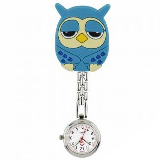 Fako® - Verpleegstershorloge - 3D Ketting - Uiltje Blauw