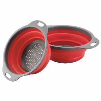 Fako® - Inklapbare Vergiet - Opvouwbaar - Siliconen - Groot - Rood/Grijs