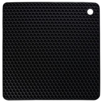Fako® - Pannenonderzetter Hittebestendig - Onderzetter Voor Pannen - Siliconen Mat - Potopener - 18x18cm - Vierkant - Zwart