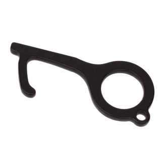 Fako Bijoux® - No Touch Key -  Contactloze Deuropener - Antibacteriële Sleutelhanger - Hygiëne Sleutel - Rond - Zwart