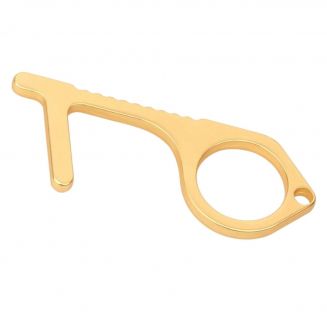 TOUCHENER GOLD - Hygiëne Sleutel - Antibacterieel - Sleutelhanger - Contactloos - Corona proof - Messing - Kantoor artikelen - Smetvrees - No Touch Key - Deuropener - Stylus - Multifunctionele Gadget - Handige Tool