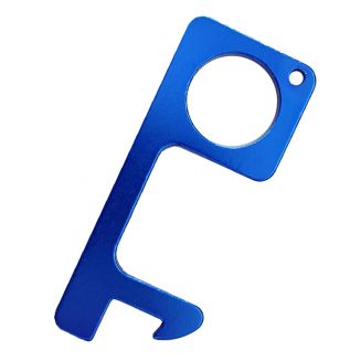 Fako Bijoux® - No Touch Key -  Contactloze Deuropener - Antibacteriële Sleutelhanger - Hygiëne Sleutel - Aluminium - Donkerblauw