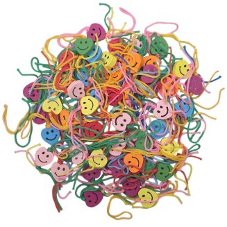 Fako Bijoux - Hartje Mix Smile Geluksbrenger - Gelukshanger - Lucky Heart - Gelukspoppetjes - Hout - Mix - 50 Stuks