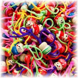 Fako Bijoux® - Chinese Gelukspoppetjes - Geluksbrengers - Hout - Uitdeelcadeau - 50 Stuks