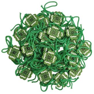 Fako Bijoux® - Klavertje Vier Geluksbrenger - Gelukspoppetjes - Hout - Groen - 100 Stuks