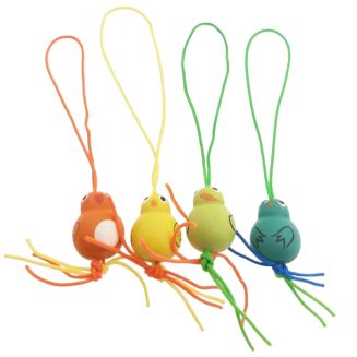 Fako Bijoux - Gelukspoppetjes Vogel Geluksbrenger - Gelukshanger - Vogeltjes - Gelukspoppetjes - Hout - Geel - Blauw - Groen - Oranje - 50 Stuks