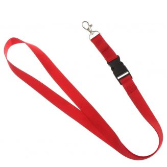 Fako Bijoux® - Keycord Classic - Lanyard - Sleutelkoord - Badgehouder - 51cm - 20mm - Rood