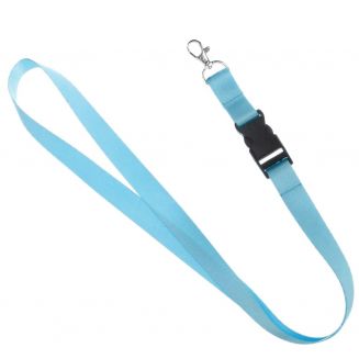 Fako Bijoux® - Keycord Classic - Lanyard - Sleutelkoord - Badgehouder - 51cm - 20mm - Lichtblauw