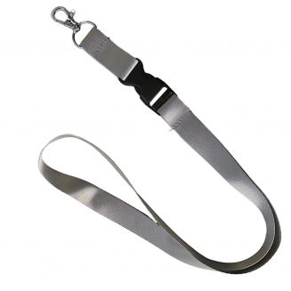 Fako Bijoux® - Keycord Classic - Lanyard - Sleutelkoord - Badgehouder - 51cm - 20mm – Grijs