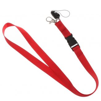 Fako Bijoux® - Keycord - Lanyard - Sleutelkoord - Badgehouder - 51cm - 20mm - Rood