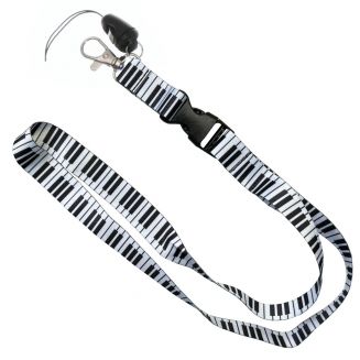 Fako Bijoux® - Keycord Print - Lanyard - Sleutelkoord - Badgehouder - 51cm - 20mm - Piano