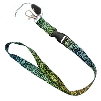 Fako Bijoux® - Keycord Print - Lanyard - Sleutelkoord - Badgehouder - 51cm - 20mm - Luipaard Regenboog