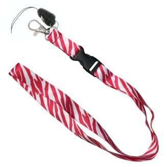 Fako Bijoux® - Keycord Print - Lanyard - Sleutelkoord - Badgehouder - 51cm - 20mm - Zebra Rood