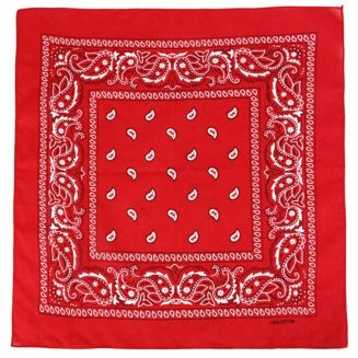 Merkloos - Bandana - Hoofddoek - Mondbescherming - Zakdoek - Paisley - Rood - 250 Stuks