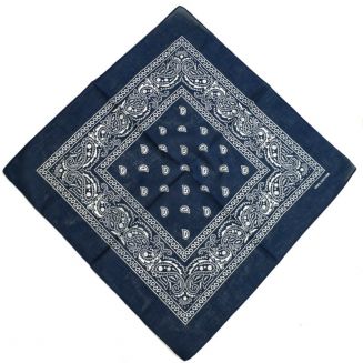 Merkloos - Bandana - Hoofddoek - Mondbescherming - Zakdoek - Paisley - Navy Blauw