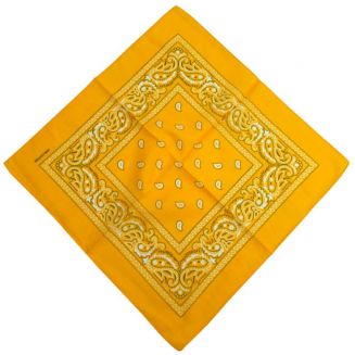 Fako Fashion® - Bandana - Hoofddoek - Mondbescherming - Zakdoek - Paisley - Goudgeel