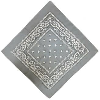 Fako Fashion® - Bandana - Hoofddoek - Mondbescherming - Zakdoek - Paisley - Grijs