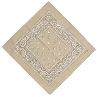 Fako Fashion® - Bandana - Hoofddoek - Mondbescherming - Zakdoek - Paisley - Beige