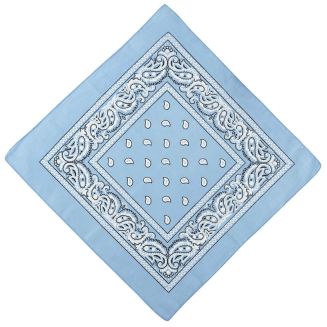 Merkloos - Bandana - Hoofddoek - Mondbescherming - Zakdoek - Paisley - Lichtblauw