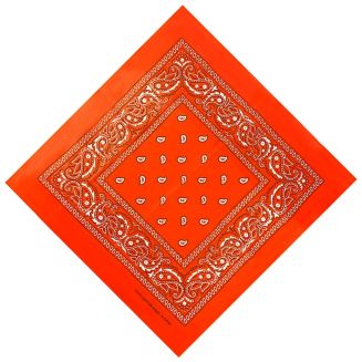 Merkloos - Bandana - Hoofddoek - Mondbescherming - Zakdoek - Paisley - Donker Oranje