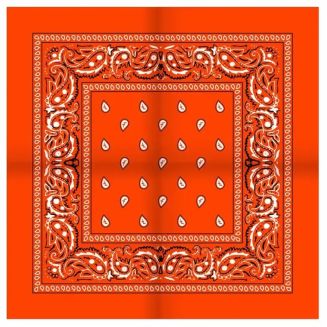 Fako Fashion® - Bandana Heavy Duty - HQ - Hoofddoek - Mondbescherming - Zakdoek - Paisley - Donker Oranje