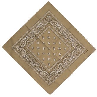 Fako Fashion® - Bandana - Hoofddoek - Mondbescherming - Zakdoek - Paisley - Khaki