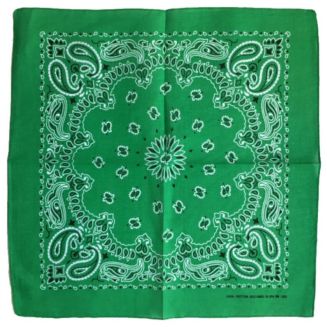 Fako Fashion® - Bandana - Hoofddoek - Mondbescherming - Zakdoek - Paisley II - Groen