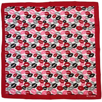 Fako Fashion® - Bandana - Hoofddoek - Sjaal - Kusjes Print - 53x53cm - Rood