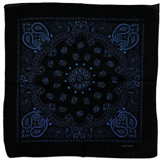 Fako Fashion® - Paisley Bandana - Two Tone Black - 2-Kleurig - Zwart-Blauw