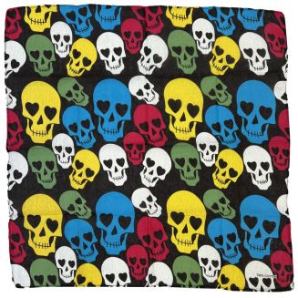 Fako Fashion® - Bandana - Hoofddoek - Sjaal - Skull / Schedel - 53x53cm - Gekleurd