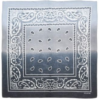 Fako Fashion® - Paisley Bandana - Two Tone - 2-Kleurig - Grijs-Zwart