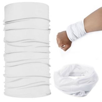 Fako Fashion® - Microfiber Faceshield - Bandana - Nekwarmer - Sjaal - Uni - Wit