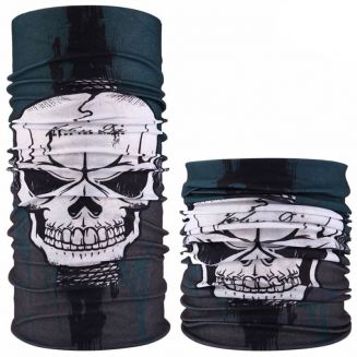 Fako Fashion® - Microfiber Faceshield - Bandana - Nekwarmer - Sjaal - Skull Camo