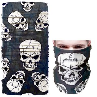 Fako Fashion® - Microfiber Faceshield - Bandana - Nekwarmer - Sjaal - Skull Dubbelzijdig