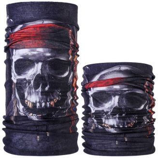 Fako Fashion® - Microfiber Faceshield - Bandana - Nekwarmer - Sjaal - Skull Pirate